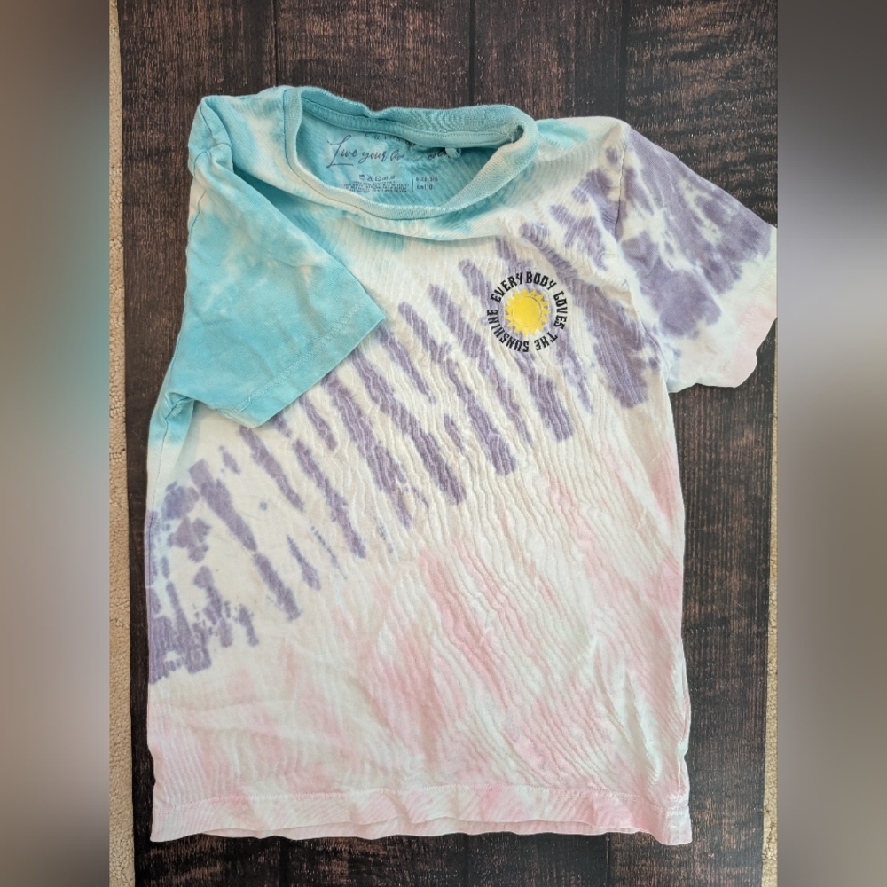 Sunny Day Tie-Dye Kids T-Shirt - Blue, Pink, and Purple